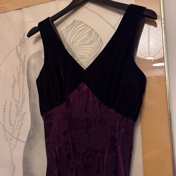 vintage purple velvet floral prom dress roberta whimsygoth formal maxi dress - Picture 4 of 13